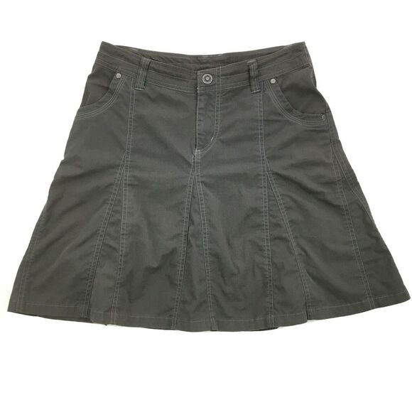 Kuhl Splash Hiking Cargo Skirt Size 2 Mossy Gray Snap Pockets UPF 50+ Quick Dry - Picture 1 of 5